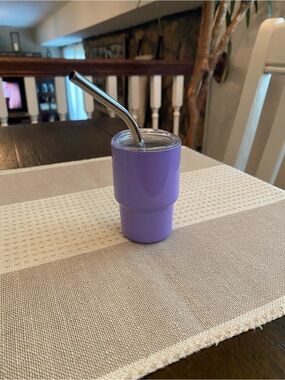 Lavender Insulated Mini Tumbler with Straw - Stainless Lid